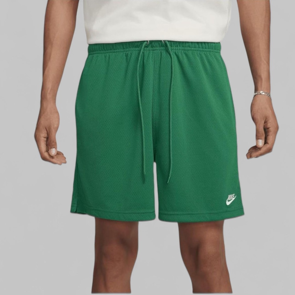 Nike Mens Club‎ Mesh Flow Shorts Green Small Standard Fit Above Knee 5" New